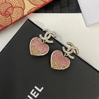 Elegant Diamond Heart Earrings