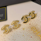 Fashion Pearl Rhinestone Stitching Earrings