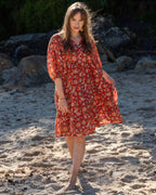 Neera Short Dress in Laal Soma