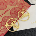 Hollow Letters Hoop Earrings
