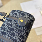 Blue Denim Dior Oblique Jacquard Groove 20 Bag