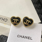 Elegant Black Heart Earrings