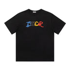 Letter Gradient Print T Shirt